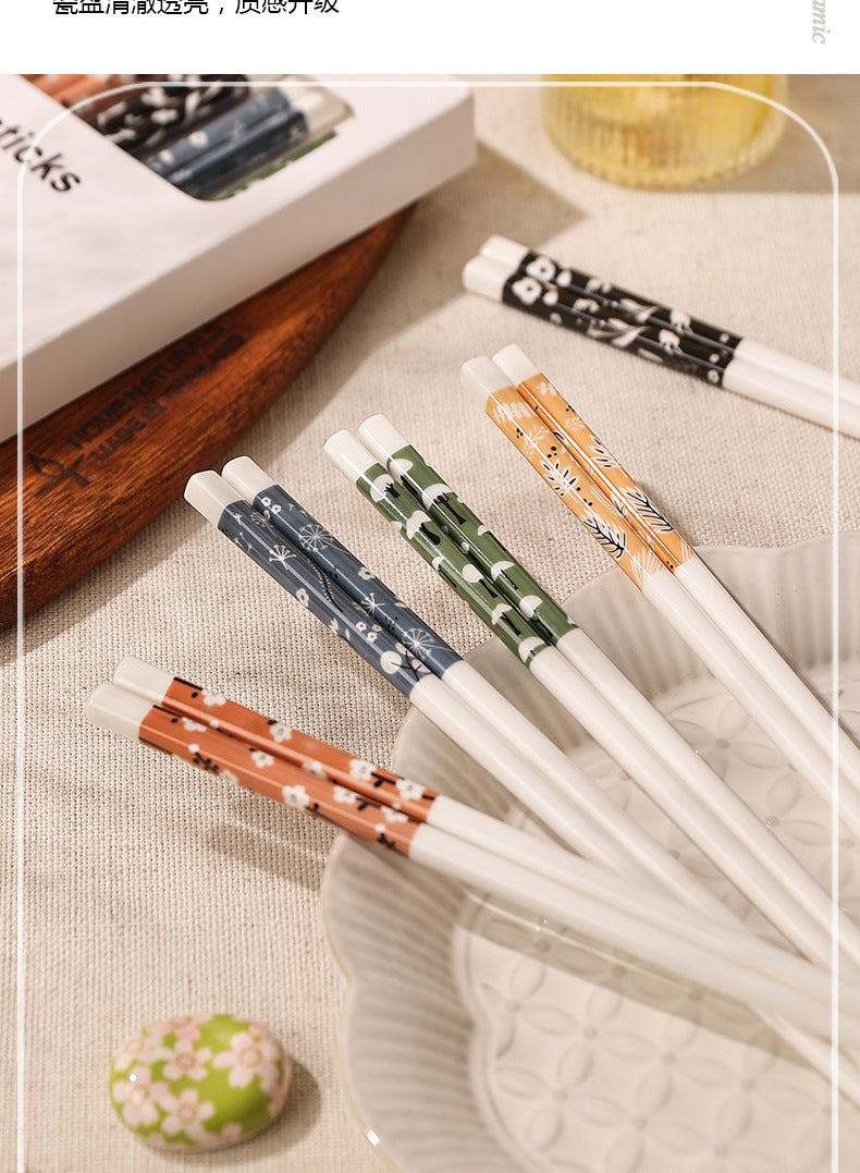 Ceramic Chopsticks 5 pairs Set