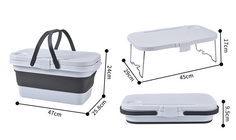 2 in 1 Foldable Picnic Basket Table Set