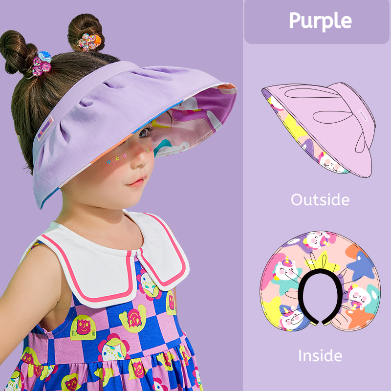 Parent-Child Roll-Up Headband Visor Hat/Cap UPF 50+