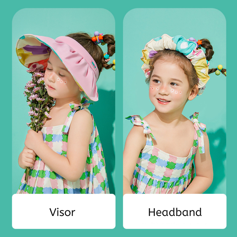 Parent-Child Roll-Up Headband Visor Hat/Cap UPF 50+